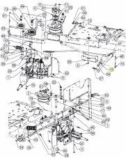 Mother with cap on the brake control lever for the garden tractor MTD 711-04036.