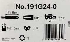 Guide bar 35 cm, 3/8″, 1.3 mm, 52 drive links for MAKITA / DOLMAR chainsaws, 958500002, 191G24-0