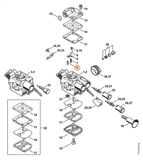 Karburátor tű STIHL láncfűrészhez / bozótvágóhoz, 4116 121 5100