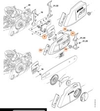 ND STIHL Bočný kryt lišty pre reťazovú pílu MS 261, 1140 640 1704
