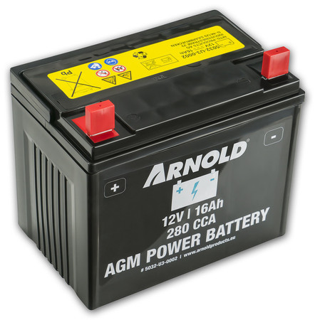 Akumulátor ARNOLD/MTD 16Ah/12V, AGM technológia pre záhradný traktor, + svorka vľavo, 5032-U3-0002