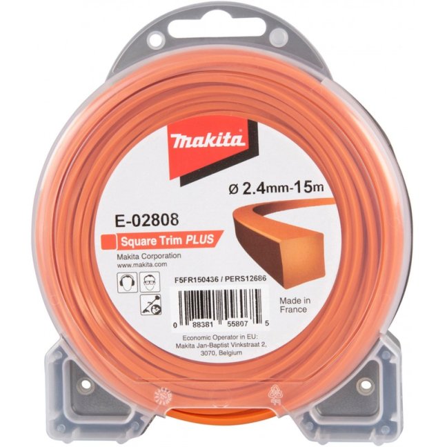 Žacia struna štvorcová pre krovinorez MAKITA, priemer 2,4 mm, dĺžka 15 m, E-02808