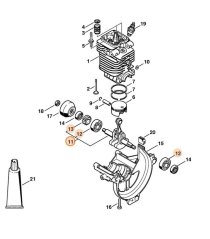 ND STIHL Kľuková hriadel pre krovinorez FS 130,FS 310,FS 311,KM 130,KM 131, 4180 030 0411