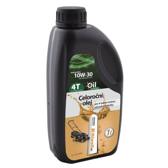Celoročný olej Riwall pre 4-taktné motory (1 l, SAE 10W-30), RACC00006