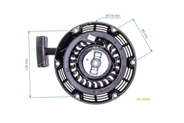 Indítóegység vízszintes motorokhoz és vibrációs lapokhoz ZONGSHEN 168FB, 6.5 HP, 100007365-0007