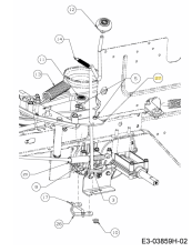 Držiak páky radenia prevodovky pre záhradný traktor MTD, 783-09677