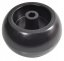 Wide universal anti-scalp wheel for tractor mower deck drum