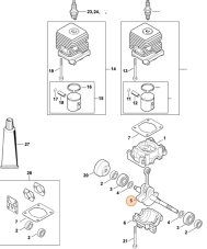 ND STIHL Kľuková hriadeľ pre krovinorez / vyžínač FS 55 2-MIX, FS 38 2-MIX, 4140 030 0407