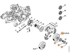 Kuplungdob koszorúval .325”, 7 fog STIHL MS 261, MS 271, MS 291 láncfűrészekhez, 1141 007 1002
