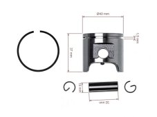 ND GP Kompletný piest pre motorové píly Husqvarna 340 Jonsered 2141 CS2141 40 mm, 503870171