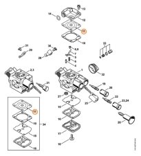 ND STIHL Membrána regulačná pre reťazovú pílu / krovinorez FS 89, FS 131, MS 271, MS 261, MS 291, 1141 121 4730