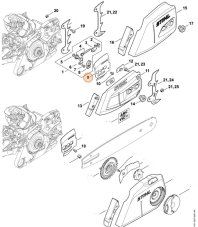 ND STIHL Bočný plech, MS 261, MS 362, 1141 664 1030