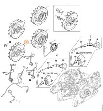ND STIHL Zotrvačník pre reťazovú pílu MS 271, MS 291, MS 261, 1141 400 1200