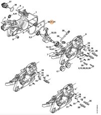 ND STIHL Tesnenie bloku motora pre reťazovú pílu MS 261, 1141 029 0500