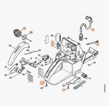 ND STIHL Palivová nádrž pre reťazovú pílu MS 460, MS 461, 1128 350 0850