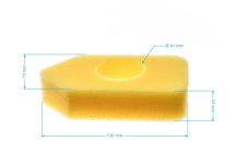 Vzduchový filter pre motory 450 SERIES, 500 SERIES, 550 SERIES, CLASSIC, SPRINT, QUATTRO 130 mm x 76 mm x 31 mm pre motory Briggs & Stratton, 698369, 4216, 5088, 5099, 5086K, 5088H.