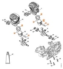 Piest sada 47 mm pre reťazovú pílu STIHL MS 291, 1141 030 2004