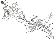 Hriadeľové tesnenie (gufero, simering) DIN3760-BS 13×19×4, ľavé pre reťazovú pílu STIHL MS 440, 044, 96400031320