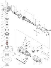 Makita GA5030R, DGA504 a GA4530 náhradná hriadeľ (oska) - 324954-0