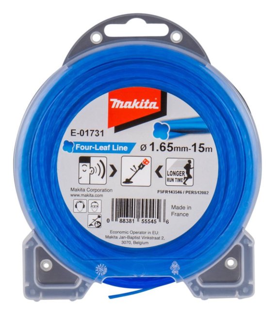 Žacia struna MAKITA špirálová v tvare štvorlístku 1,65mm 15m, E-01731
