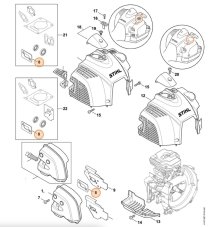 ND STIHL Tesnenie výfuku pre krovinorez FS 410, FS 460, FS 240, 4147 149 0601