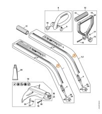 Meghajtótengely STIHL FS 38, 75, FS 36 R, FS 45, FS 50, FSE 60, 81, 71 bozótvágóhoz, 4130 711 3200