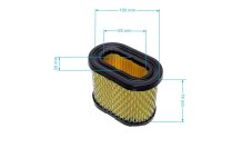 ND GP Vzduchový filter 100 mm x 60 mm x 76 mm pre motory Briggs & Stratton Intek Pro 5,5 PS - 6,5 PS, 498596, 690106
