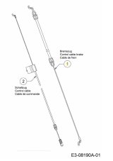 Bowden cable for starting and stopping the engine MTD 746-05024A
