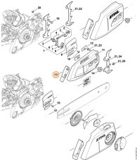 ND STIHL Guma bočného krytu pre reťazovú pílu MS 261, 1141 656 1501