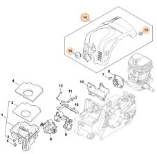 ND STIHL Kryt pre reťazovú pílu MS 170 2-MIX, MS 180 2-MIX, 1130 140 4714