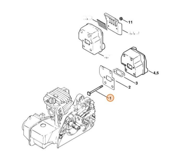 Kipufogócsavar STIHL láncfűrészhez MS 170, MS 180, MS 230, MS 250, 1123 148 1201