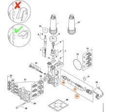 Piest riadiaci pre vysokotlakový čistič STIHL RE 120, RE 130 PLUS, 4950 510 0300