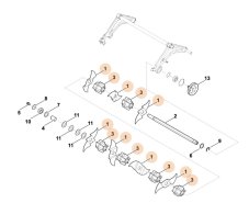 Sada nožov pre prevzdušňovač STIHL / VIKING RL 540, RLE 540, LB 540, LE 540 (7ks),6290 007 1000