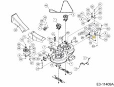 Tiahlo brzdy kosenia pre záhradný traktor MTD Smart RE 125, Cub Cadet LT2 NR92, WOLF-Garten Ambition 92.130 H, E 13/92 T, 747-04782B