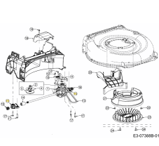 Hajtóműtengely tartó konzol MTD, Wolf-Garten, Cub Cadet fűnyíróhoz - 631-04501A
