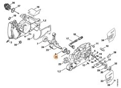 Hriadeľové tesnenie (gufero, simering) DIN3760-BS 18×29,6×5/3, pravé pre reťazovú pílu STIHL MS 440, 044, 96400031972