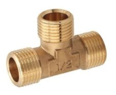 Mosadzný T-kus 1/2“ vonkajšie závity