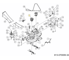 Right mandrel, blade carrier for MTD garden tractor, 618-0324D, 918-0324D