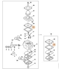 Stihl náhradné regulačné tesnenie karburátora pre modely FS 38, FS 45, FS 55, FS 85 - 4241 129 0901