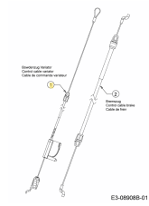 Bowden / lanko variátora pre kosačku CUB CADET LM3 CR46S, WOLF-Garten Expert 46 BA V HW, 746-05121A