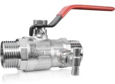 AQUATEAM ventil guľový 3/4" MM voda s odvodnením motýľ (6c)