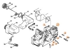 Engine crankcase for STIHL MS 170, MS 180 chainsaw, 1130 020 3033