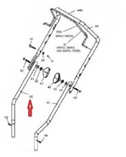 Madlo spodné pravé pre kosačku MTD Smart 395 SPO, SG-3046921, 749-05518637