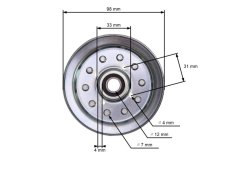 Ékszíj feszítő görgő AL-KO, Stihl, Viking, Brill, Marina, Masport kerti traktorhoz 6170 760 1291, 464454, 464459, 514106, 464099