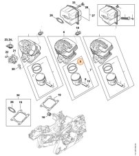 Pístní kroužek 44,7 × 1,2 mm pro řetězovou pilu STIHL MS 261, MS 271, FS 490, 1141 034 3000