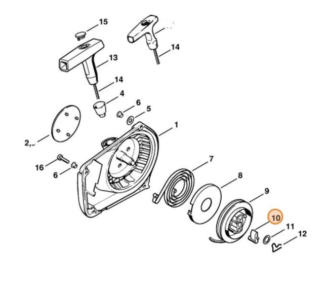 Indító retesz STIHL MS 170 – MS 462 láncfűrészekhez, 1125 195 7200