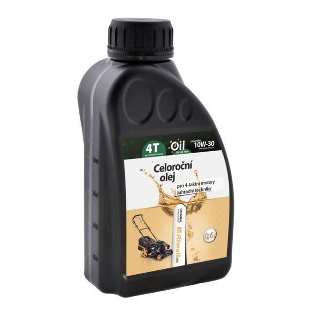 Celoročný motorový olej SAE 10W-30 pre 4-taktné motory RIWALL, 0,6 l, RACC00002