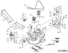 Klínový řemen pohonu žacího ústrojí pro zahradní traktor MTD 92 cm, 754-04175