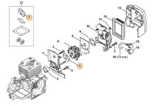 ND STIHL Tesnenie karburátora pre krovinorez FS 120, FS 350, FS 250, 4134 129 0902