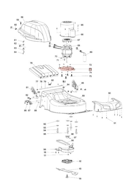 ND MAKITA / DOLMAR Motor tartó EM-460 S, ELM4610 fűnyíróhoz, 671460001